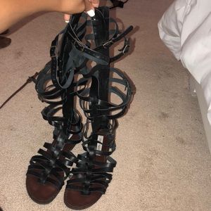 Steve Madden “Sparta” Tall Black Gladiator Sandal